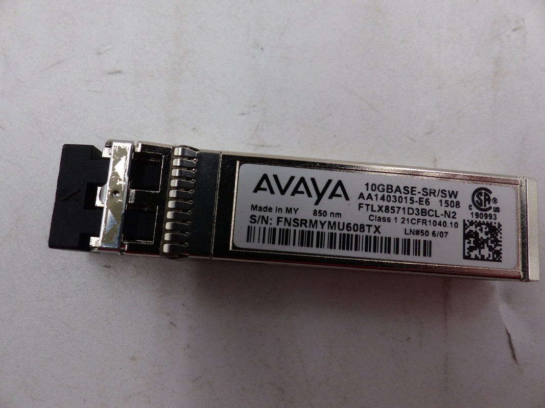 AVAYA GENUINE AA1403015-E6 SFP 10GBASE-SR/SW 850NM FIBER GIGABIT SWITCH MODULE