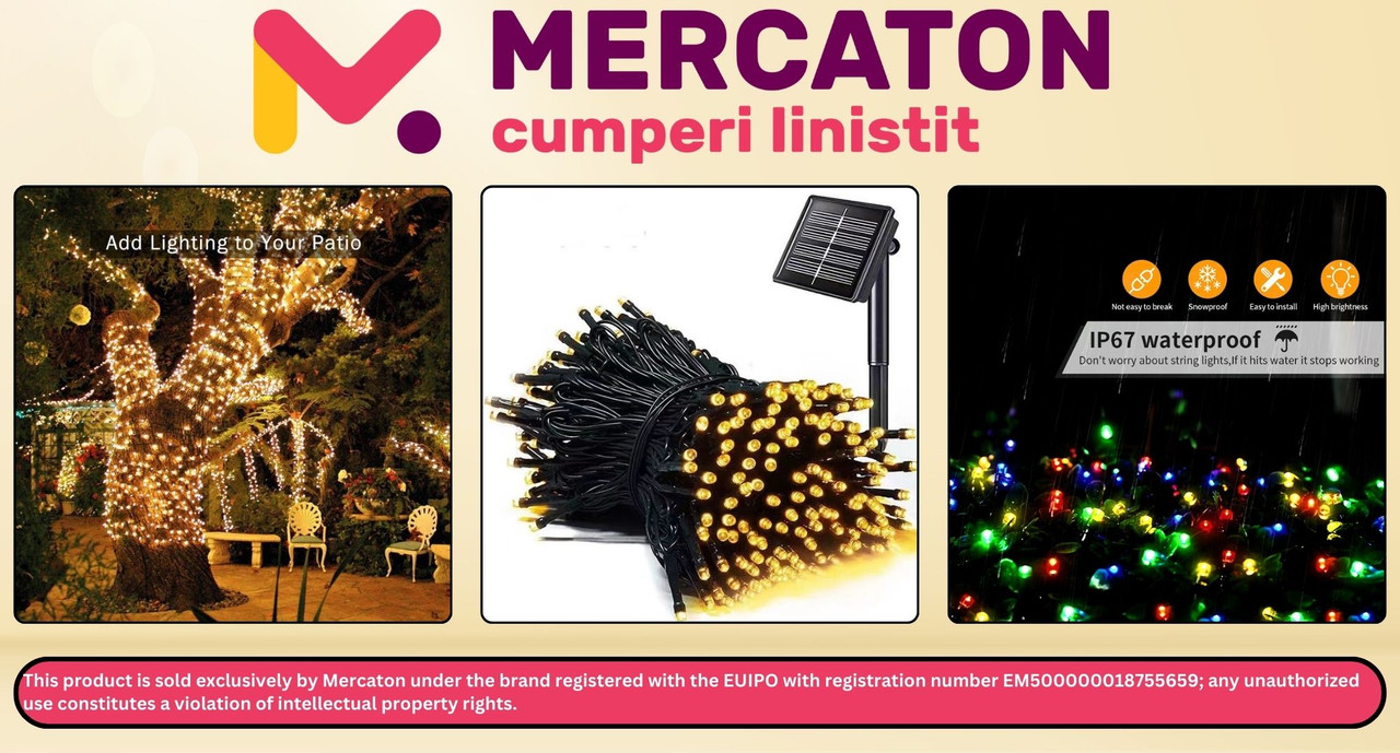 Instalatie Liniara de Craciun cu Incarcare Solara - Mercaton