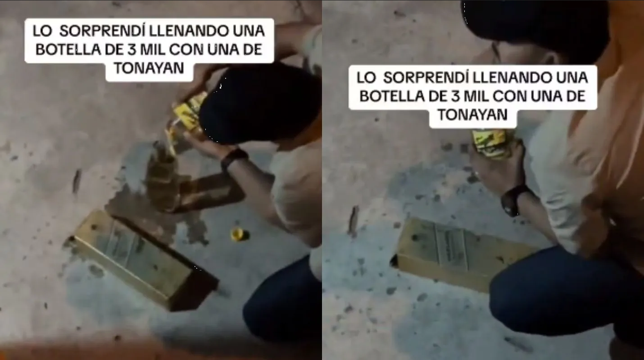 Hombre que llena botella de más de 2 mil pesos con Tonayan se hace viral