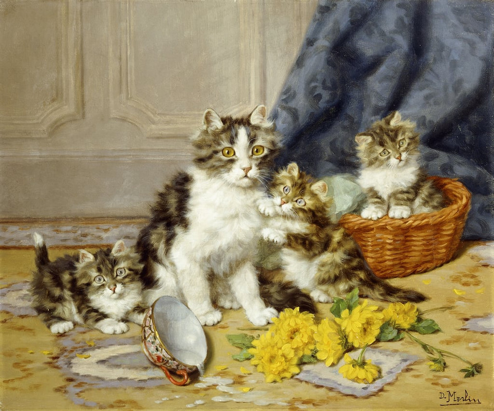 Daniel_Merlin_-_Playful_Kittens_-_(MeisterDrucke-892615)