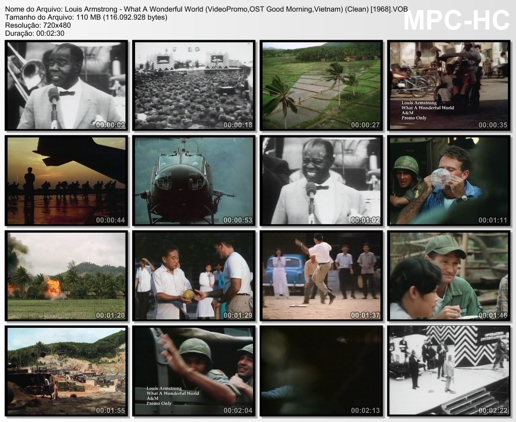 Louis Armstrong What A Wonderful World (Video Promo OST Good Morning Vietnam) (Clean) 1968 VOB th