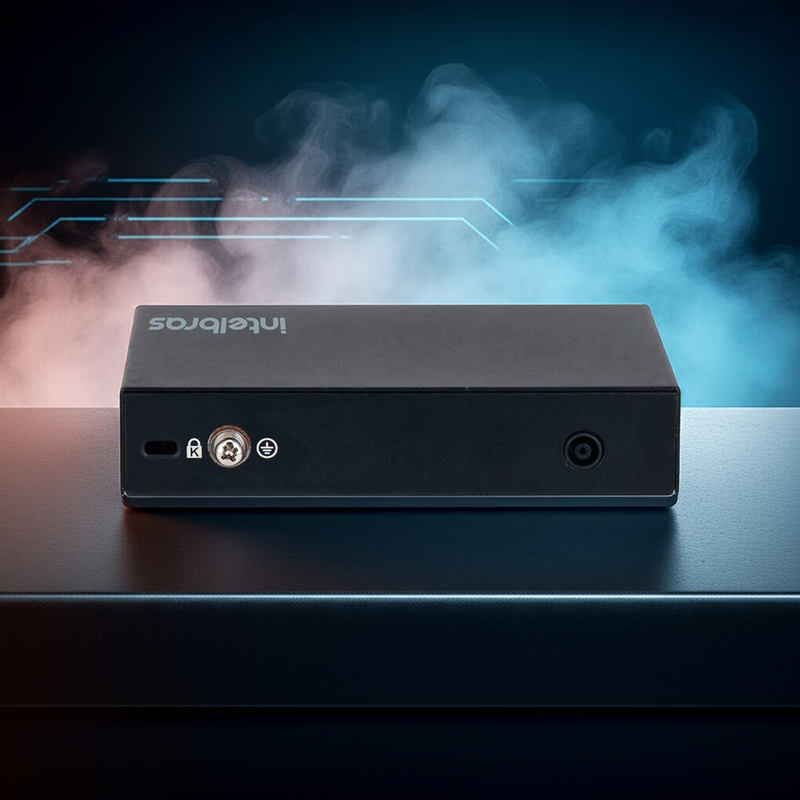 Vista lateral do Switch Intelbras SF 500 Hi-PoE, mostrando sua robustez.