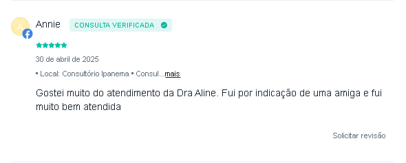 Depoimento de Annie sobre Dra. Aline Mouta
