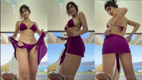 Mia Khalifa – Purple Bikini Strip Dancing Video Leaked