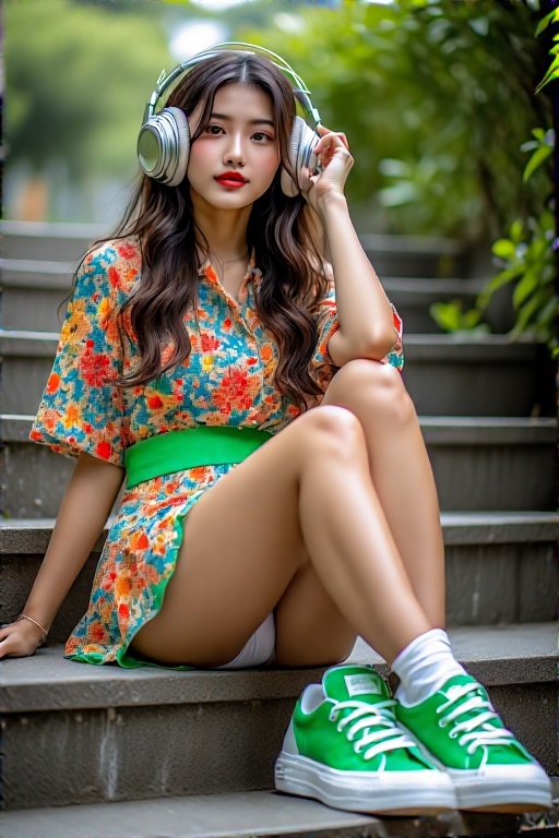 A-young-woman-sits-on-outdoor-36