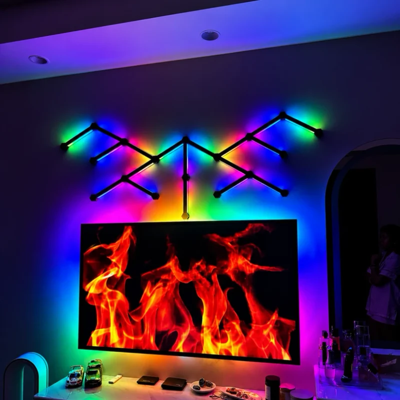 GLOWLINES Starter Kit – Modular RGB LED Wall Lights for Gaming Room, TV Setup & Bedroom Decor
