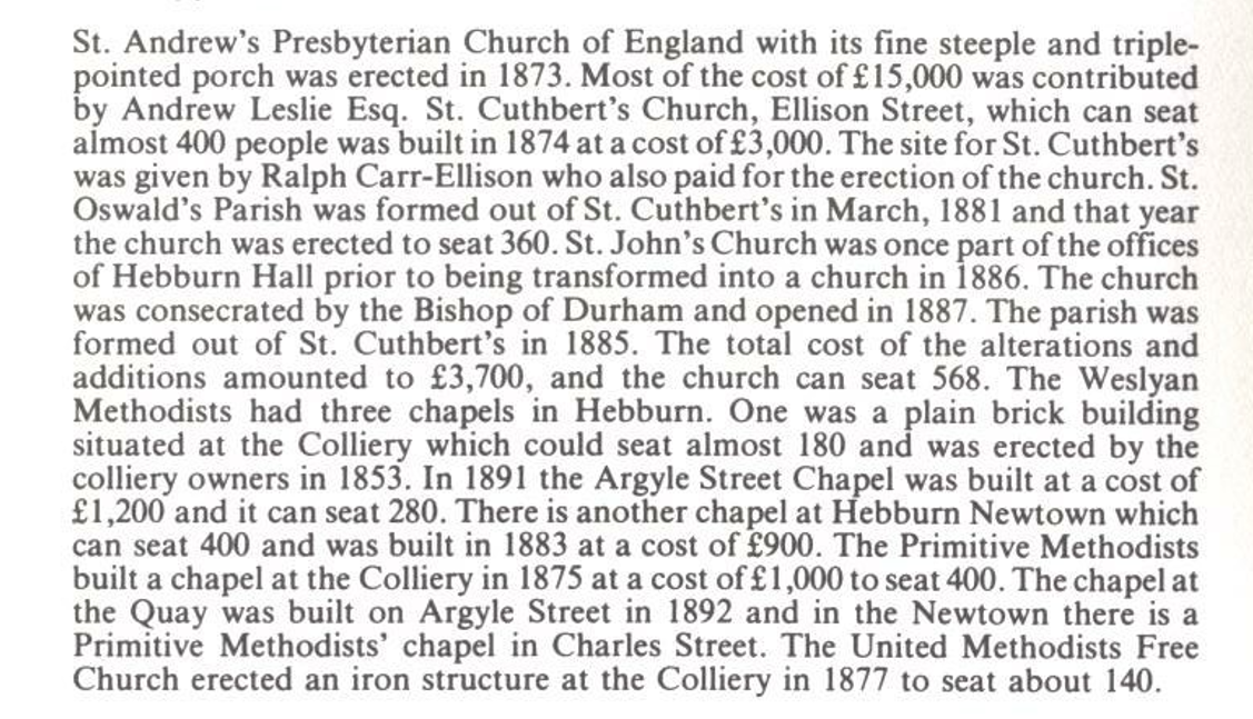</div><br>

</td></tr></table>
</center><table border=0 align=center style="padding-top:6px;" role="presentation"><tr><td><font face="arial" style="font-size:11px;" color=#FF351F><img src=https://images.boardhost.com/counter/digits/2/1.gif><img src=https://images.boardhost.com/counter/digits/2/2.gif><img src=https://images.boardhost.com/counter/digits/2/6.gif></font></td></tr></table><hr style="border:none;border-bottom:1px solid;font-size:1px;margin-bottom:5px;margin-top:5px;" align=left><table border=0 class="nolinks" role="presentation"><tr><td><font face="arial" size="4">
<a name="responses"><font style="font-size:11px;" color=#FF351F>Message Thread</font></a><p><font size=1></font>
<div style="margin-left:17px;"><li>History Lesson on our Hebburn Chapels & Churches   - <b>Norman Dunn</b> <i>7/11/2025, 10:25 am</i><ul>
</ul>
<img src=https://images.boardhost.com/invisible.gif height=9><br><font style="font-size:11px;">« <a style="text-decoration:none;" href="/Norman1944/index.html?1764742497#t_1762514745"><font style="font-size:11px;" color="#000000">Back to index</font></a><font style="font-size:11px;" color="#000000"> | </font><font style="font-size:11px;"><a href="/Norman1944/thread/1762514745.html" style="text-decoration: none;"><font color="#000000">View thread</font></a> »</font></font></div></td></tr></table>
<hr style="border:none;border-bottom:1px solid;font-size:1px;margin-top:5px;" align=left></ul><p><table border="0" width=99% role="presentation"><tr><td><ul>
<p><a name="post_reply"></a><font face="Times New Roman " color="000099" size="4"><b>Post a Response</b>
<form method=post action="/Norman1944/post/reply" name=msg id=msg><ul>

<input type=hidden name="response_to" value="1762514745">
<input type=hidden name="username" value="Norman1944">
<font face="arial" size="4" color="#000000">
<noscript><p><b>WARNING!</b> You have Javascript disabled in your browser, this form may not function correctly.</noscript><p><table border=0 role="presentation"><tr><td><label><font face="arial" size="4" color="#000000">Your Name:<br><input type=text name="yourname" autocomplete=nickname size=20 maxlength=30 tabindex=10></label></td>
<td></td></tr></table>
<label><p>Subject:<br><input type=text name="subject" size=50 value="Re: History Lesson on our Hebburn Chapels & Churches  " onfocus="this.select()" maxlength=100 tabindex=30></label>
<p><table border=0 cellpadding=0 cellspacing=0 role="presentation"><tr><td><table border=0 cellpadding=0 cellspacing=0 role="presentation"><tr><td><label for="msg"><font face="arial" size="4" color="#000000">Message:</font></label></td></tr></table></td>
<td align=right valign=bottom><font face="arial" size="-2"> </td></tr>
<tr><td colspan=2><font face="arial" size="4" color="#000000">
<table border=0 cellpadding=0 cellspacing=0 bgcolor=#EEEEEE width=1 role="presentation"><tr><td colspan=4><textarea cols=50 rows=9 name="msg" id="msgarea" wrap=virtual tabindex=40>
</textarea>
</td></tr><tr><td bgcolor=#EEEEEE><img src=https://images.boardhost.com/invisible.gif width=2 height=28></td><td width=37 valign=middle align=right></td><td align=left nowrap><td align=right valign=middle nowrap><span style="border: 1px solid #EEEEEE;padding:1px;" onmouseover="this.style.border=