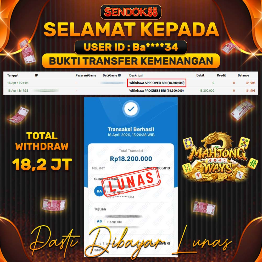 SENDOK88 JEPE! MAHJONG WAYS Rp 18.200.000,- LUNAS!