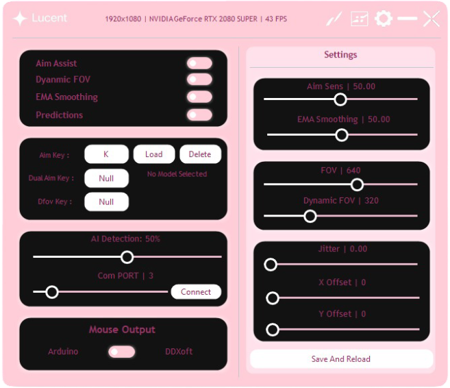 Pink theme of Lucent app