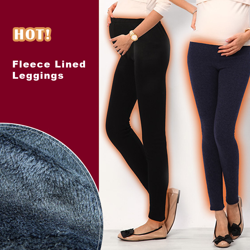 Maternity winter fleece lined leggings SWEET MOMMY