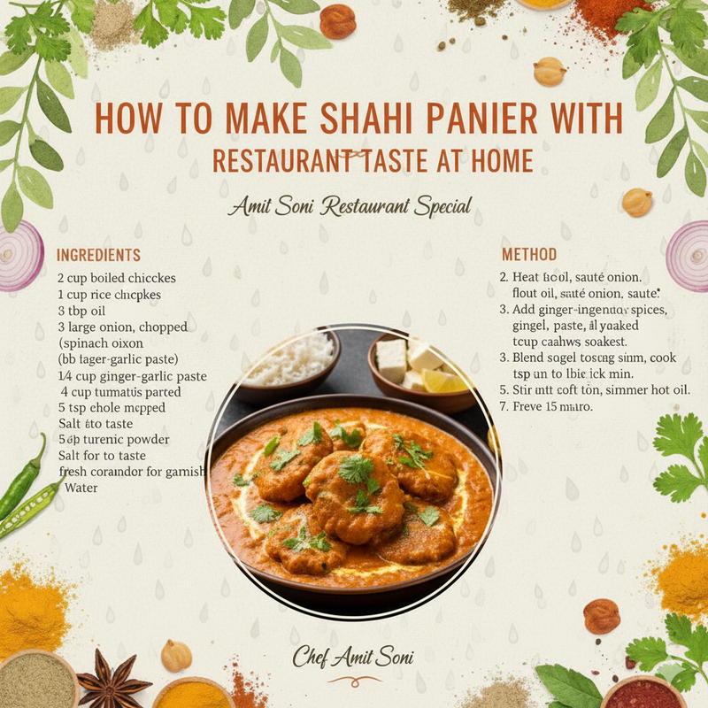 Shahi Paneer Amit Soni Restaurant Style