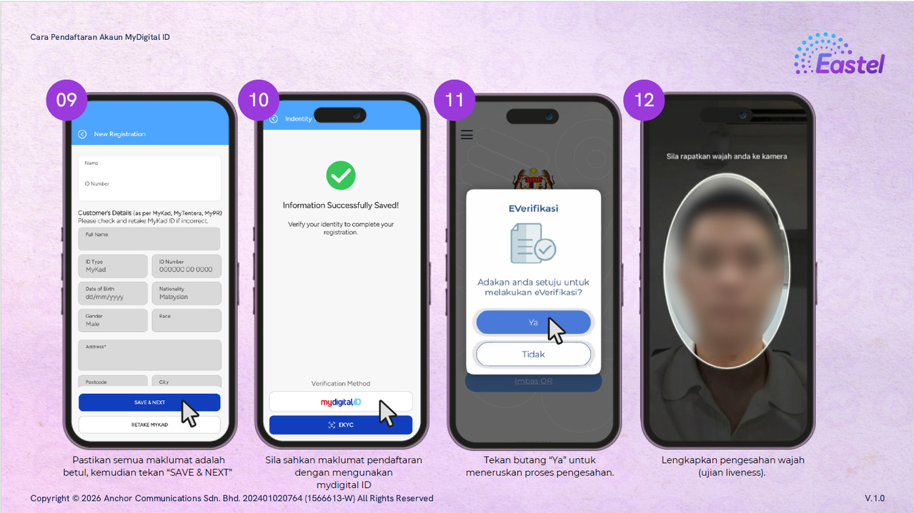 Panduan bergambar EASTEL MyDigital ID bahagian 5