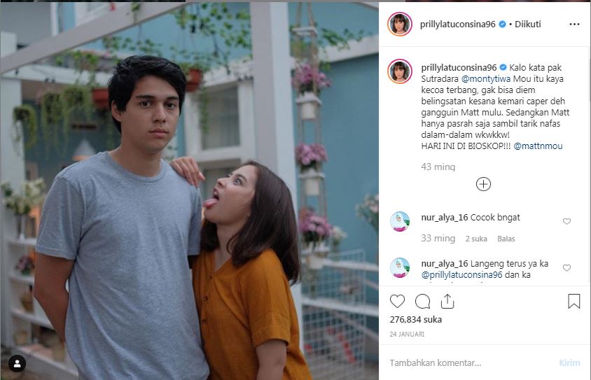 Foto bersama Maxime masih terpajang di akun Instagram Prilly Latuconsina