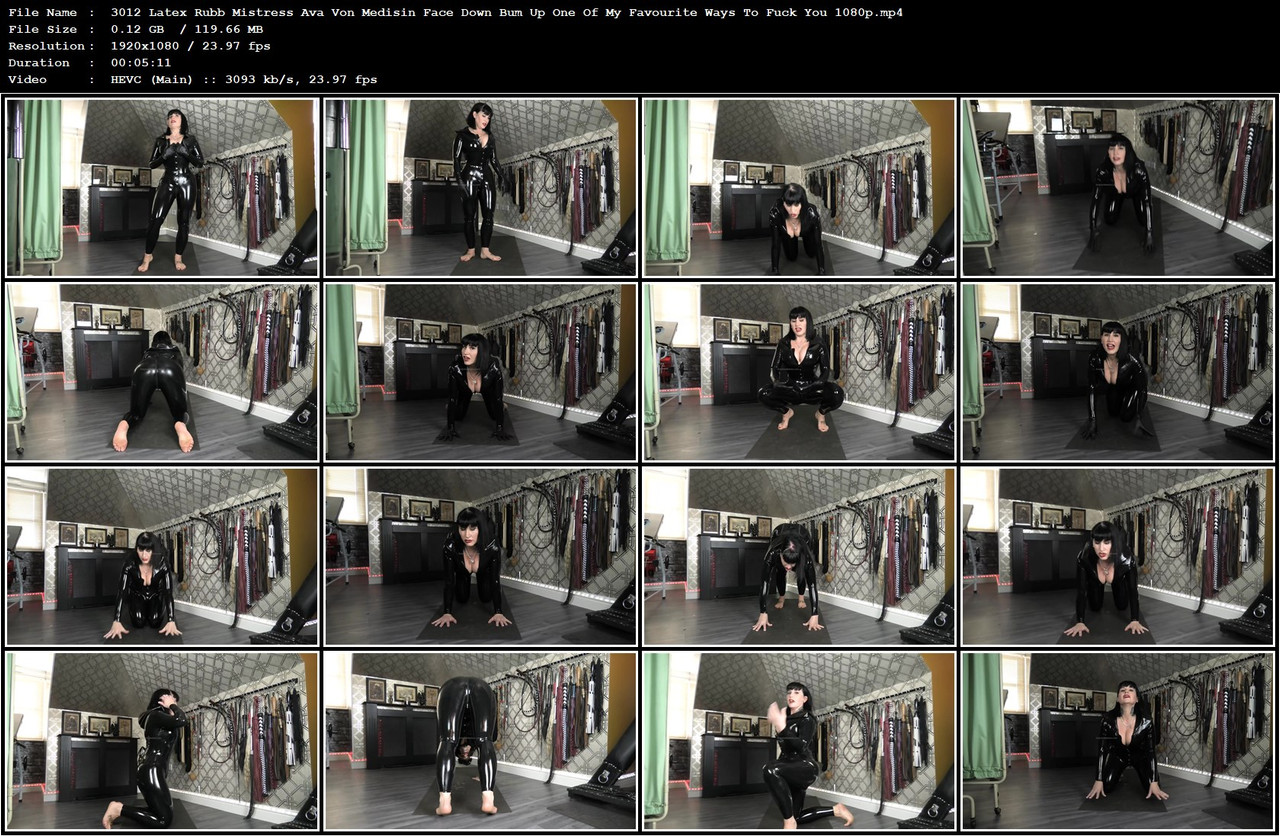 3012 Latex Rubb Mistress Ava Von Medisin Face Down Bum Up One Of My Favourite Ways To Fuck You 1080p