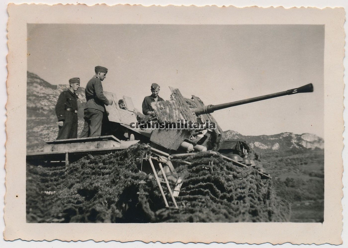 Orig. Foto SdKfz 7 Halbkette Zugmaschine 3,7 Flak Geschütz TRIENT Trento