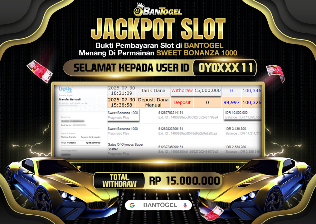 BUKTI JACKPOT LUNAS BANTOGEL