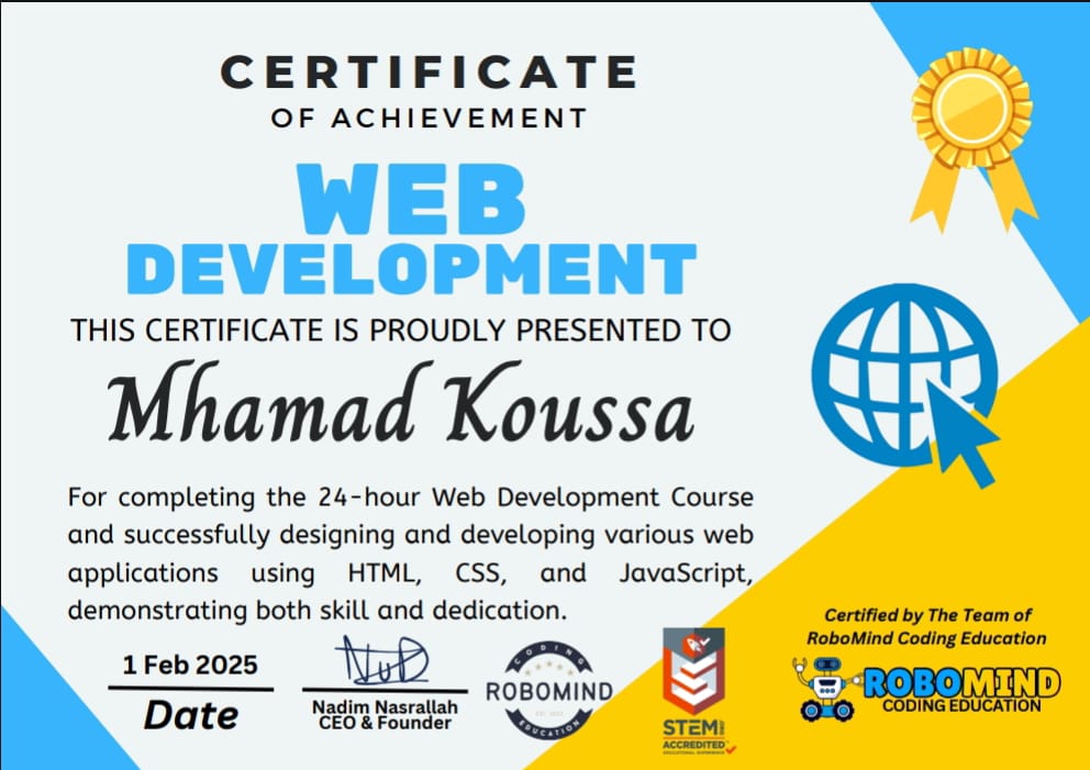 Web Development Fundamentals Certification
