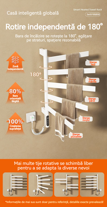 旋转电热毛巾架 白色 2