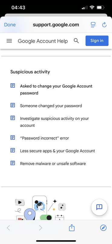 suspicious activty screenshot