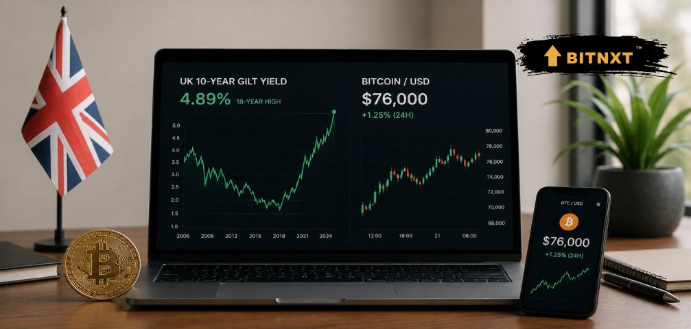 UK Bond Yields Hit 18-Year High as Bitcoin Holds $76K