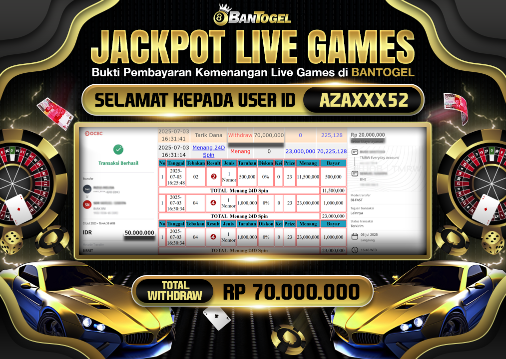 BUKTI JACKPOT LUNAS BANTOGEL