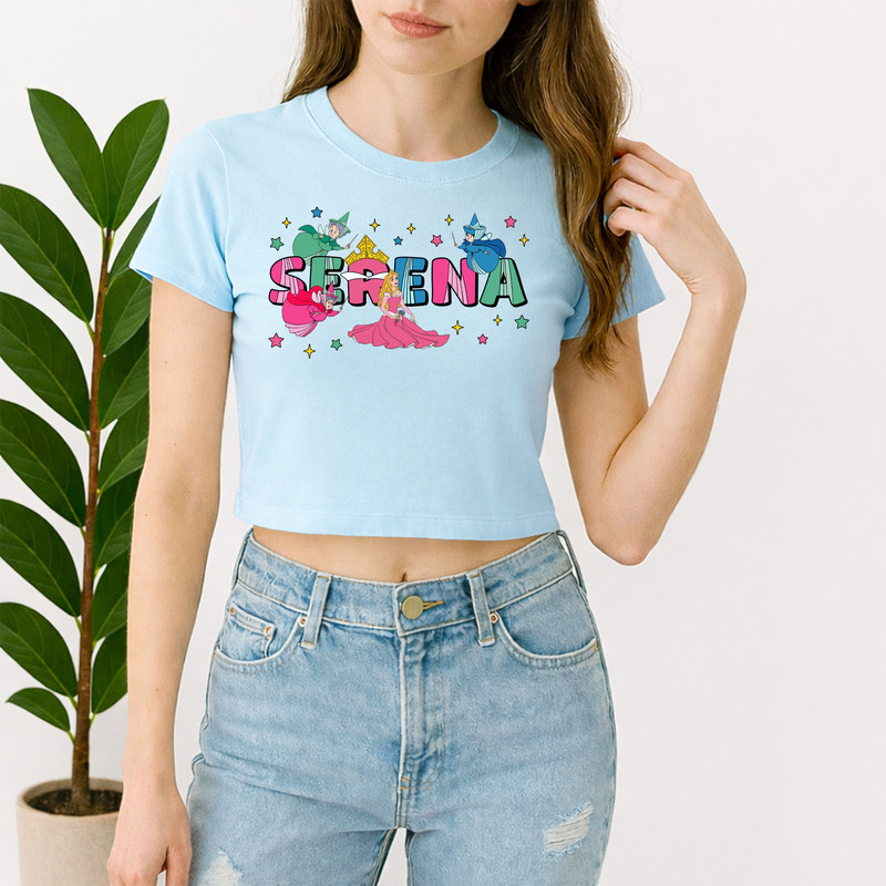 260117101 AA GM TShirt Custom Name Sleeping Beauty Princess Aurora and Three Good Fairies 3