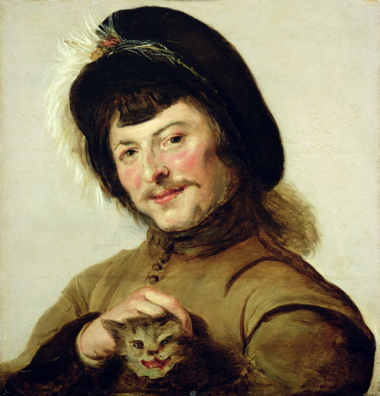 Frans-Follower-of-Hals-A-Young-Man-with-a-Cat-1635-Meister-Drucke-588258