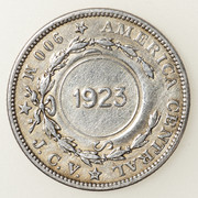 1 colón Costa Rica 1923. Resellado sobre 50 céntimos 1903. PAS5639