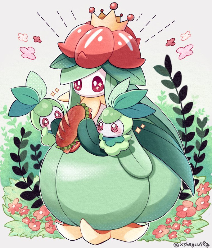lilligant-and-petilil-pokemon-drawn-by-m