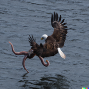 DALL·E 2022-08-01 16.39.11 - A bald eagle battling an octopus, and the octopus is winning