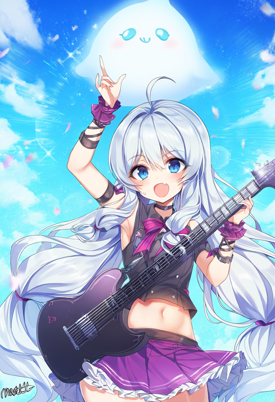 1girl, stella_unibell, soulworker, artist_maett,  ahoge, black choker, silver ha s-2838202122