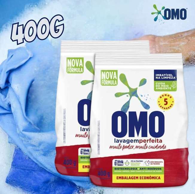 OMO Sabão Em Pó Lavagem Perfeita 400G Bag