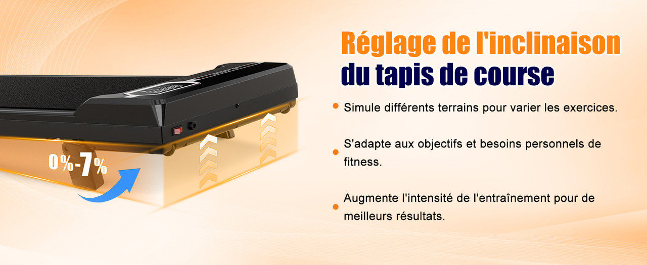 HomeFitnessCode Tapis De Course Pliable Avec Pente 7% - Walking Pad Silencieux 2,5 HP