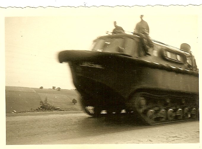 Photo- Very Rare Pic of Wehrmacht Landwasserschlepper (LWS) Amphibious Transport Tractor on Road!!!
