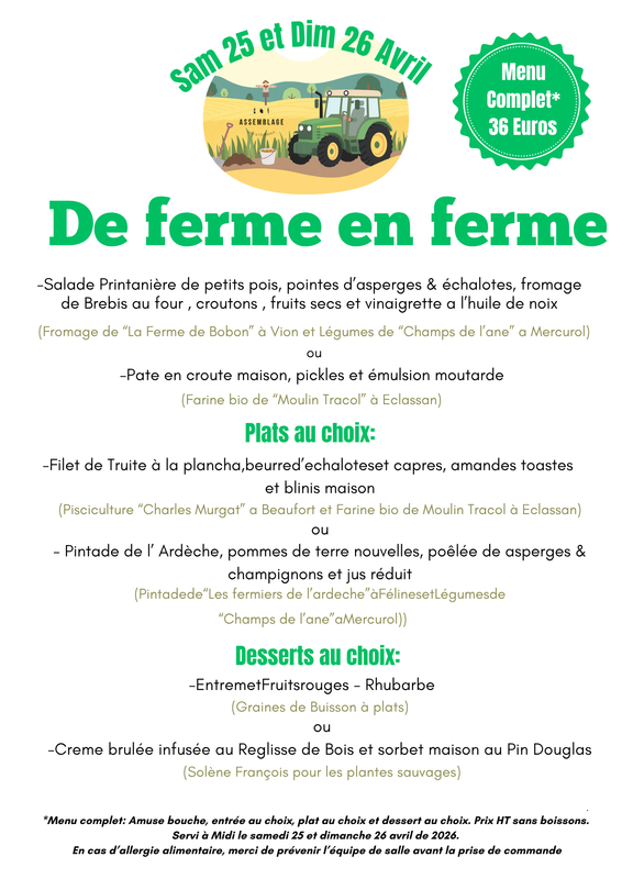 Menu Assemblage pdf