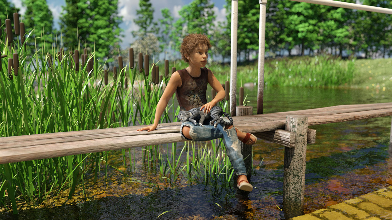 Leon and his little companion in the sunshine