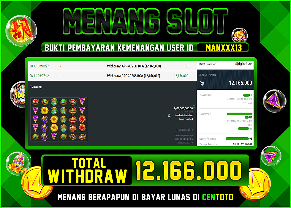 BUKTI JACKPOT LUNAS CENTOTO