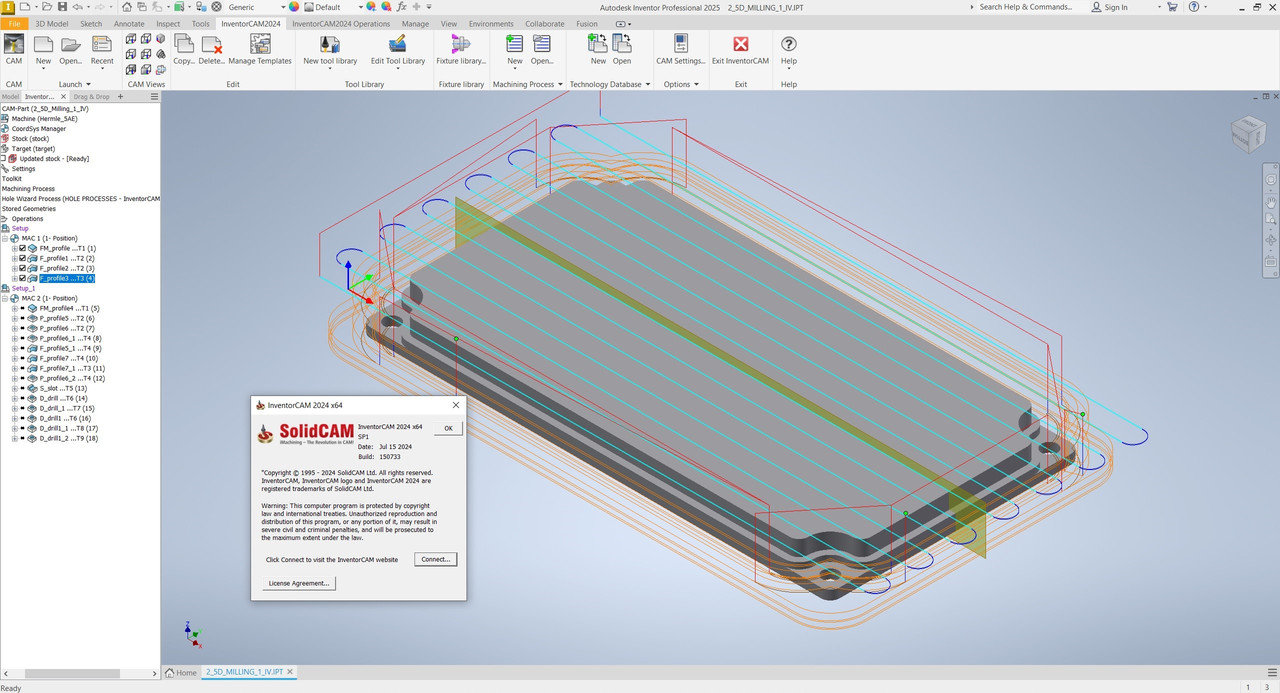 Working with InventorCAM 2024 SP1 for Autodesk Inventor 2018-2025 full
