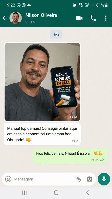 Depoimento sobre o Manual Pintor em Casa