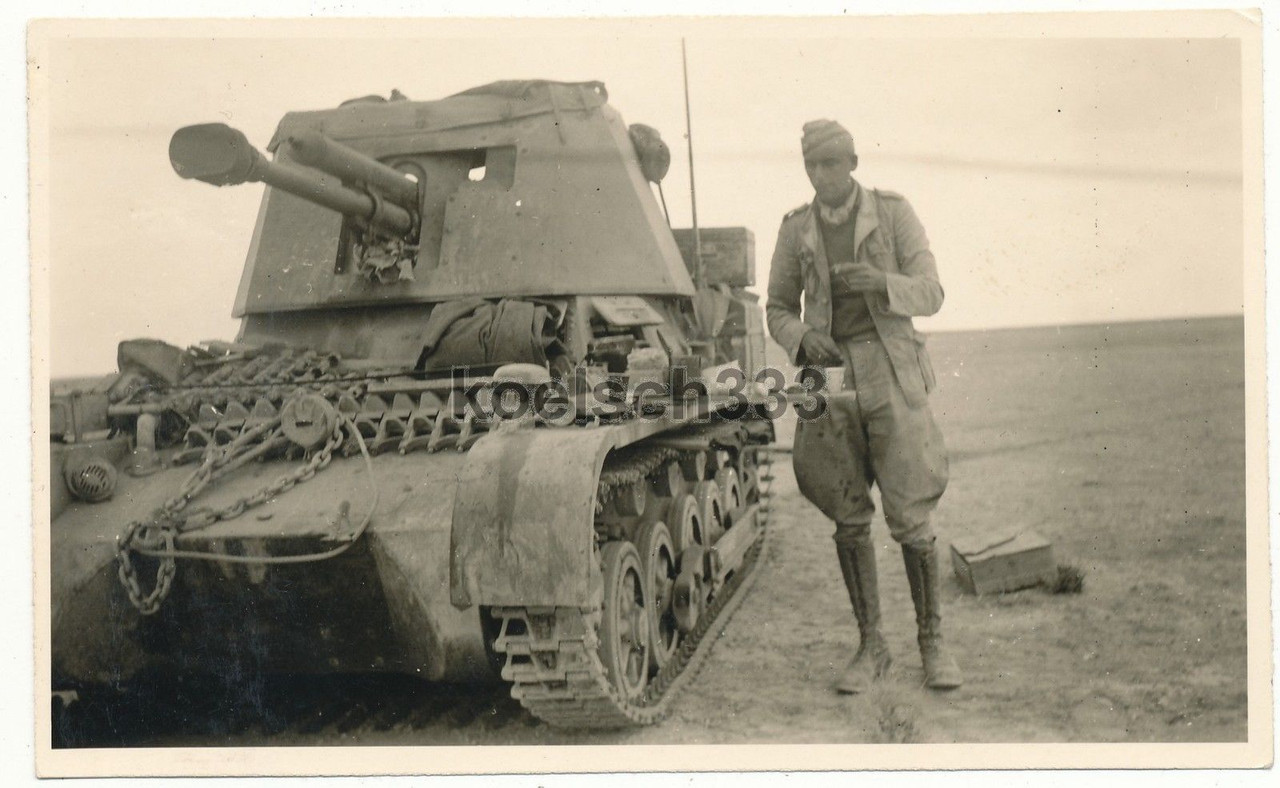 Foto Afrika Korps Kommandant am Panzerjäger I Pa