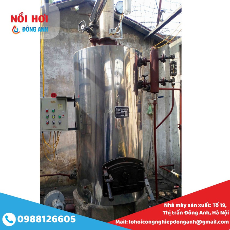 lò hơi đốt than củi 200kg/h