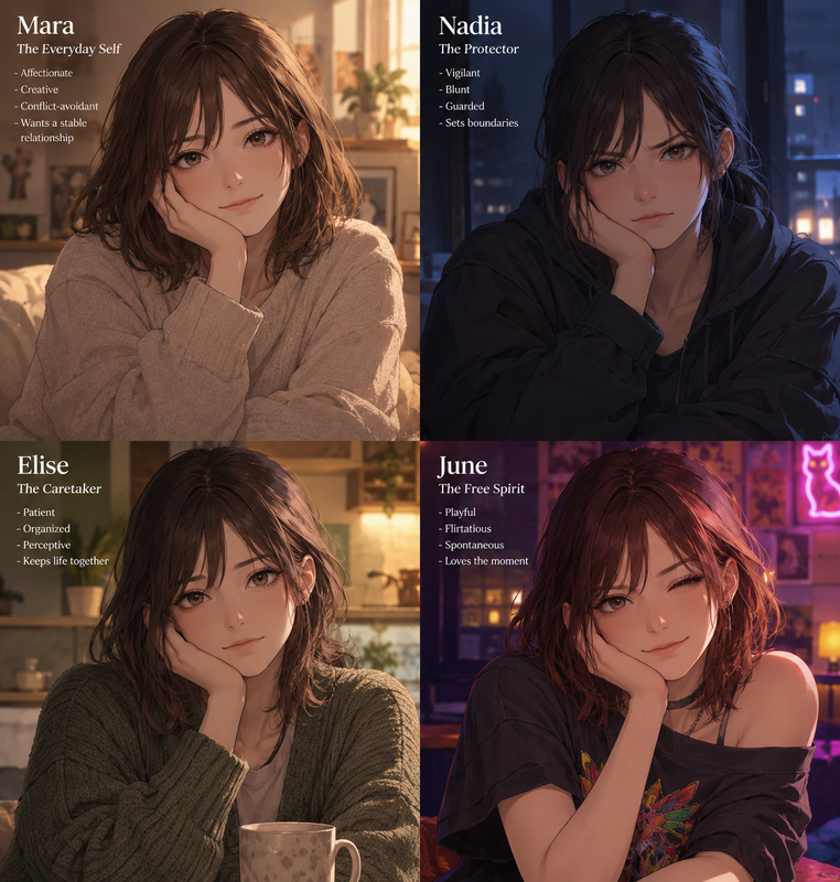 Mara, Nadia, Elise, and June