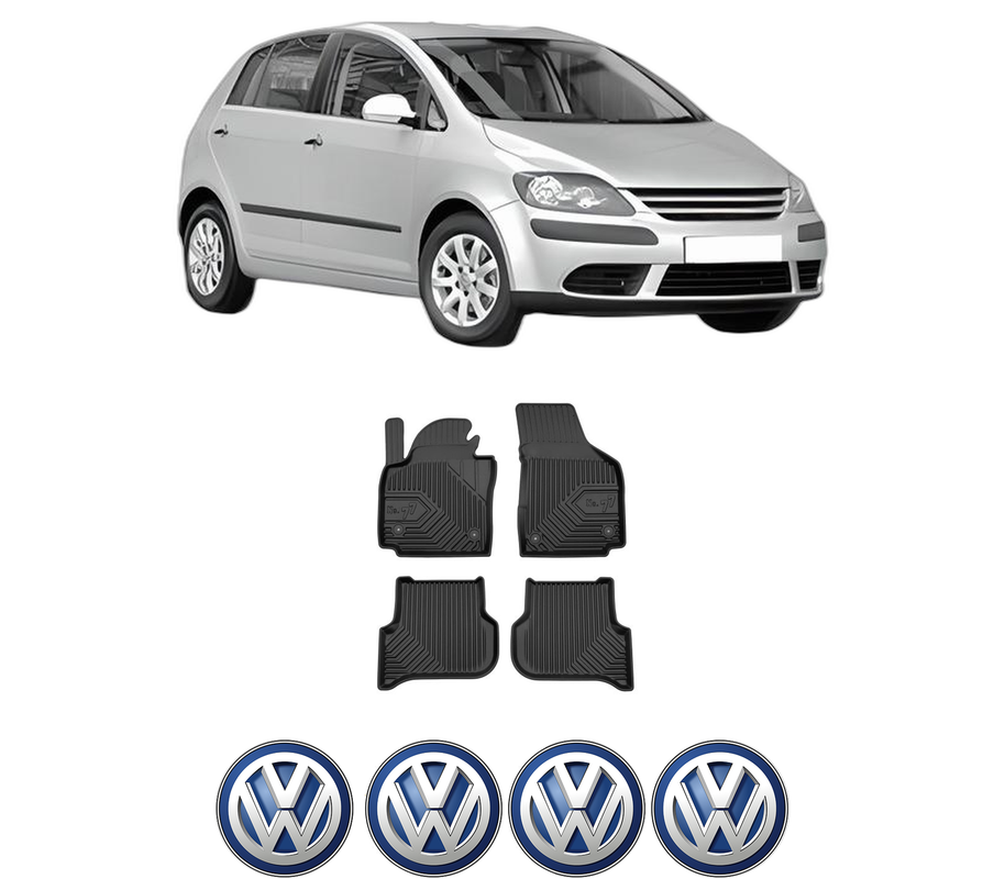 Set covorase presuri Volkswagen GOLF PLUS V (5M1, 521) din 2004-2013, auto, din cauciuc thermoplastic, 4 Stickere auto cu Volkswagen
