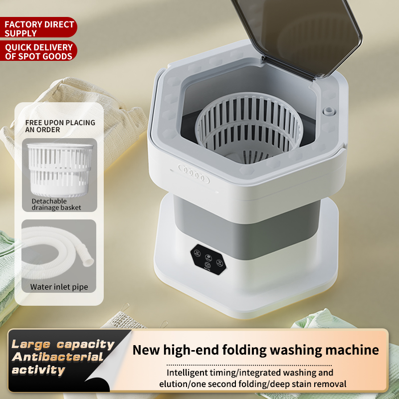8L Mini Foldable Washing Machine Electric Small Washer for Underwear, Socks