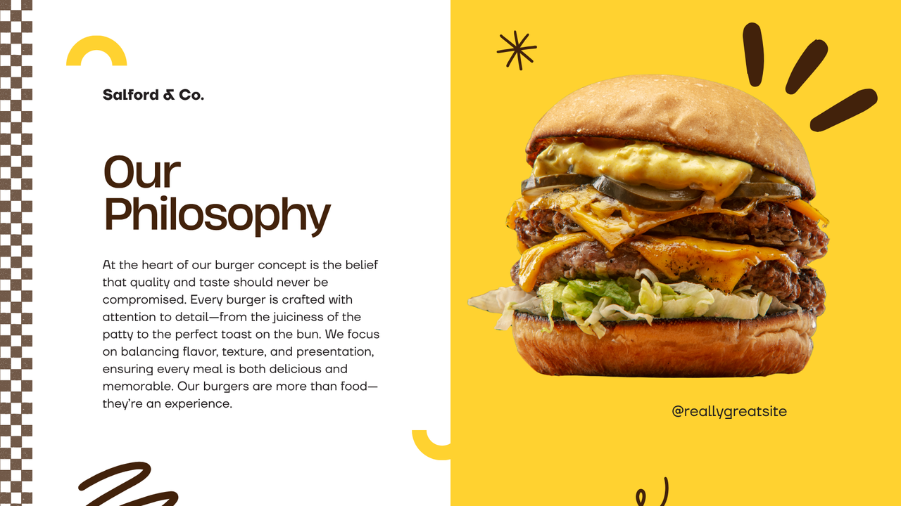 Yellow Modern Burger Product Presentation