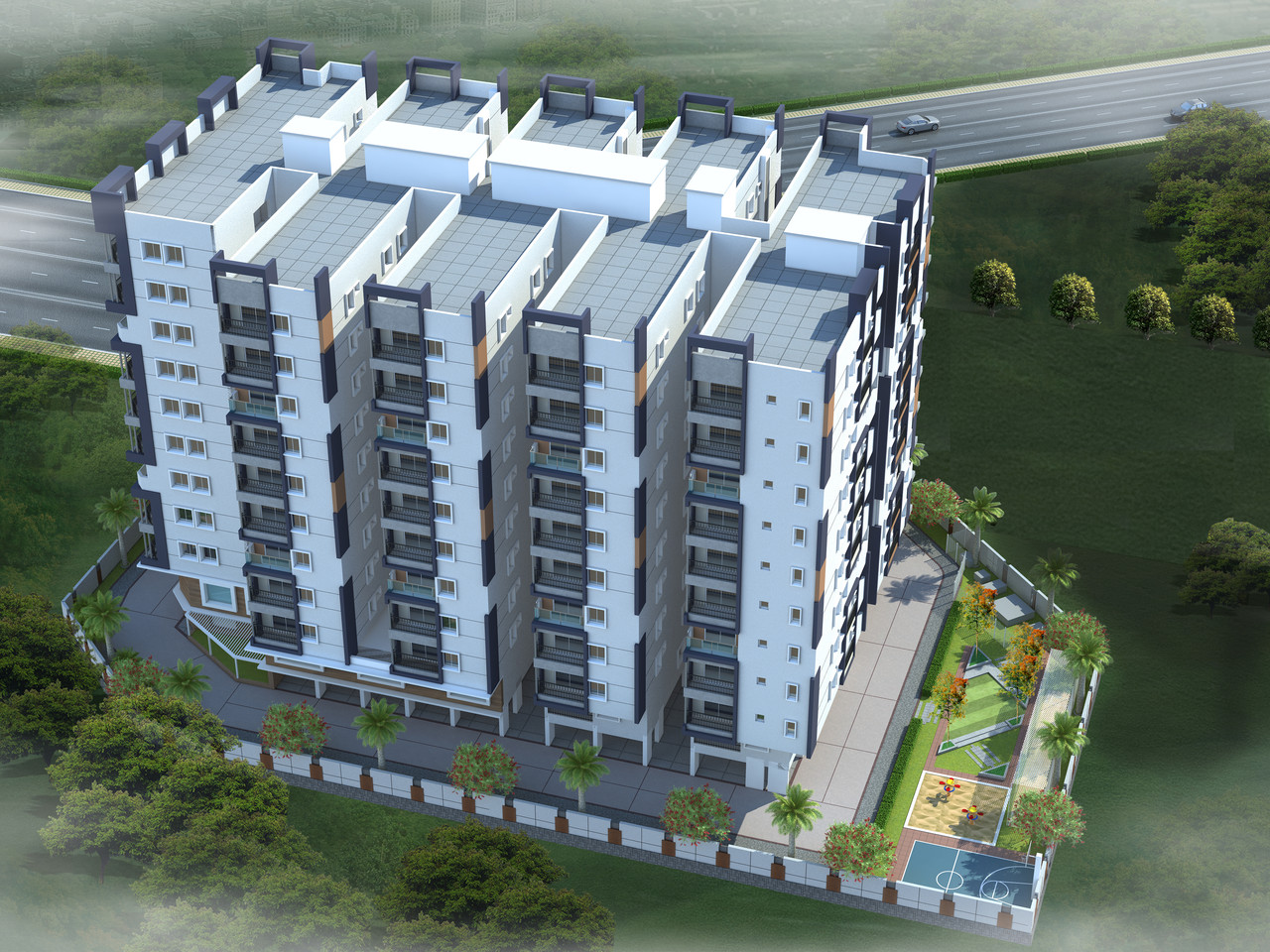 RV Vivekananda Heights Side View