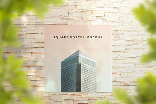 Square Poster Mockup - Set 1
