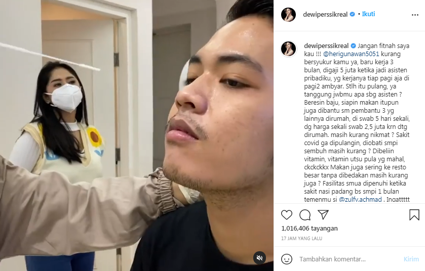 Dewi Perssik marah-marah di Instagram gegara difitnah mantan asisten