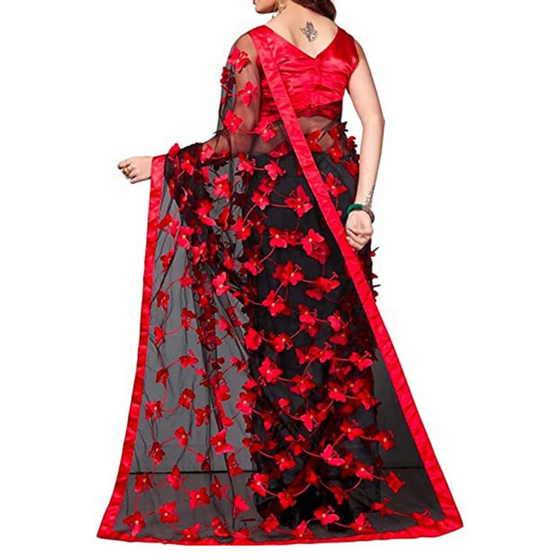Sarí de mariposa para mujer con pieza de blusa elegante diseñador sari para ropa étnica - Imagen 8 de 48