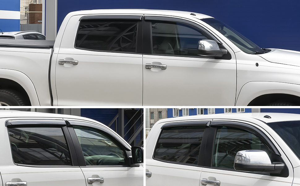 Auto Ventshade AVS In-Channel Ventvisor / Rain Guards Fits 2007 2021 Toyota Tundra Crewmax Smoke 4 Pcs 194309 - Foto 5